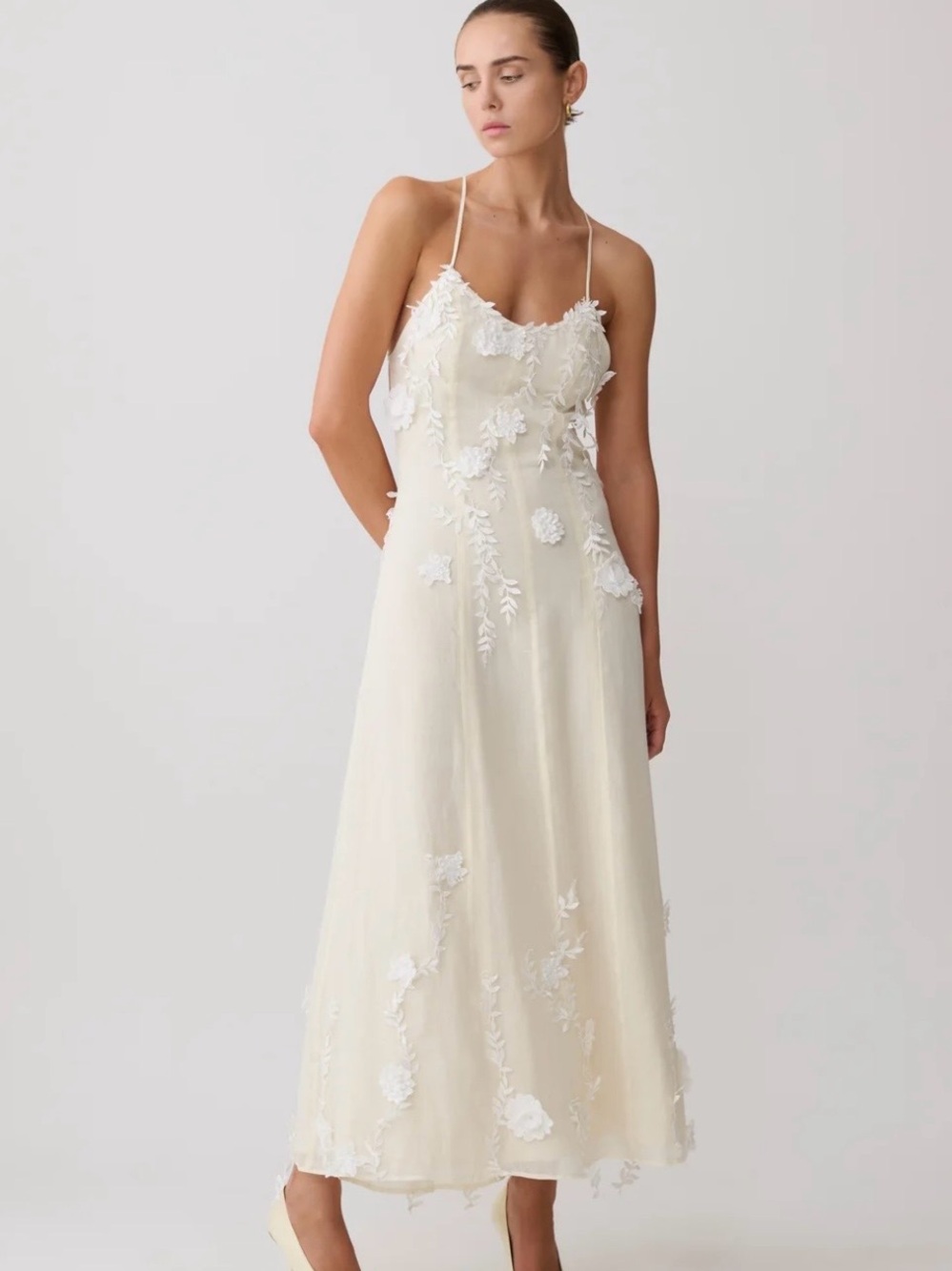 Meshki Odette Floral Lace Midi Dress